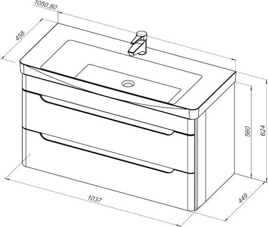 Мебель для ванной Aquanet София 105 2 ящика