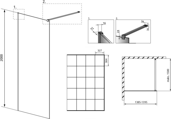 Душевая перегородка Radaway Modo X Black II Factory 140