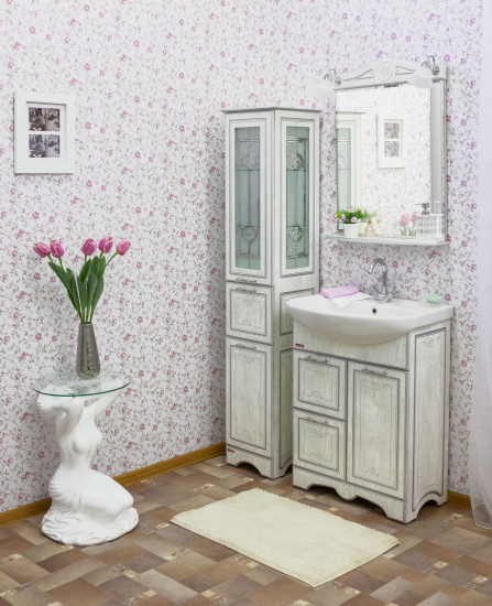 Пенал Sanflor Адель белый, патина серебро L