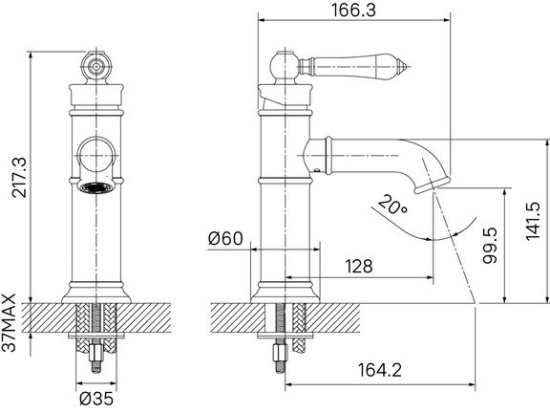 Смеситель для раковины Iddis Oxford OXFSB00i01