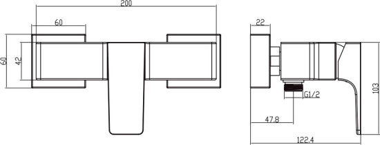 Смеситель для душа Villeroy & Boch Architectura Square TVS12500100061