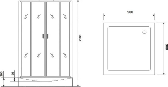 Душевая кабина Niagara Premium NG-6901-01Q Black 90x90