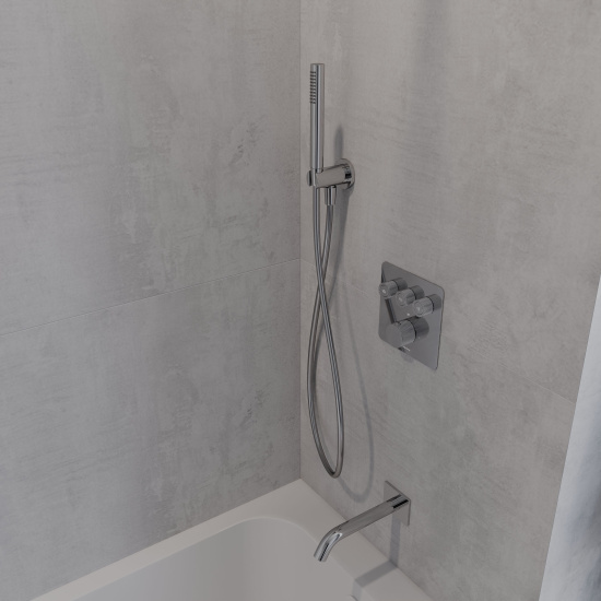 Смеситель для ванны AQUAme AQM8812CR термостат на 3 потребителя