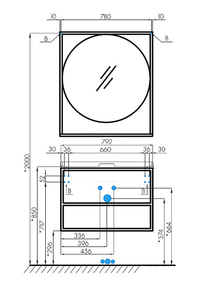 Тумба с раковиной Aquaton Лофт Фабрик 80 дуб кантри