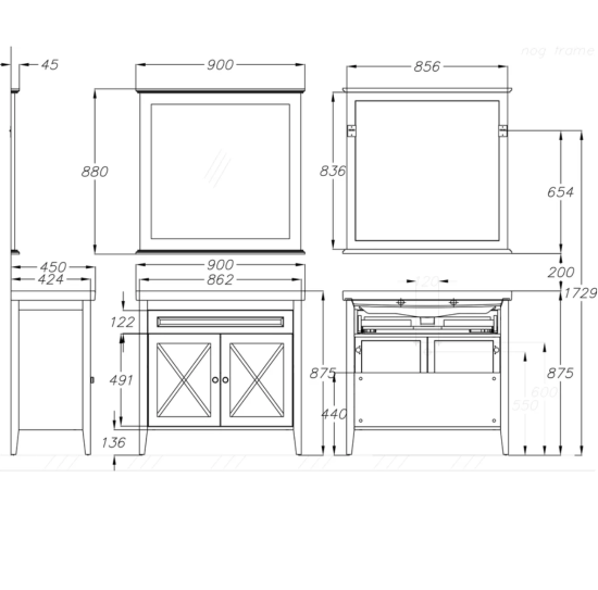 Тумба с раковиной Opadiris Палермо 90 белая матовая