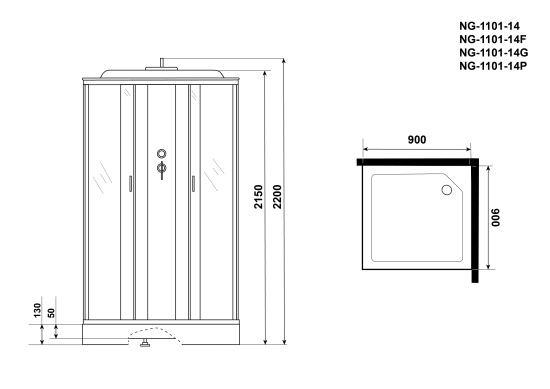 Душевая кабина Niagara Classic NG-1101-14F