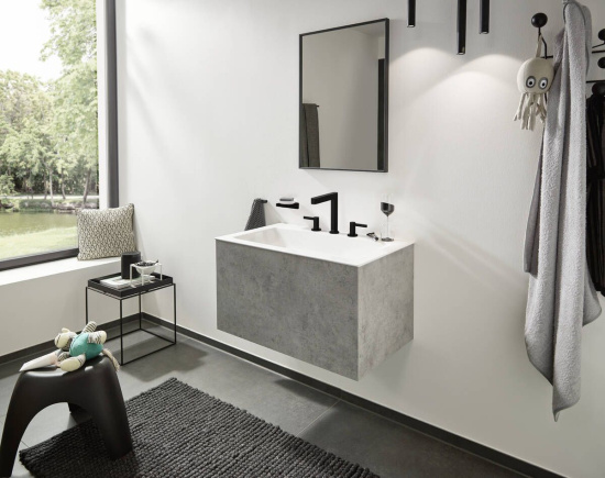 Смеситель для раковины Hansgrohe Finoris 160 76034670 матовый черный
