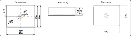Накладная раковина CeramaLux 9103MB