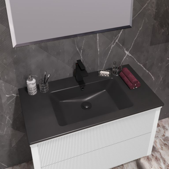 Тумба с раковиной Opadiris Рубинно 90 Лофт белая, подвесная