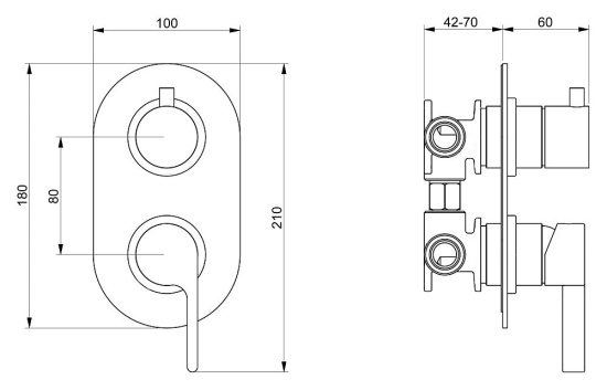 Смеситель для ванны Webert DoReMi DR860101560 с внутренней частью, черный матовый
