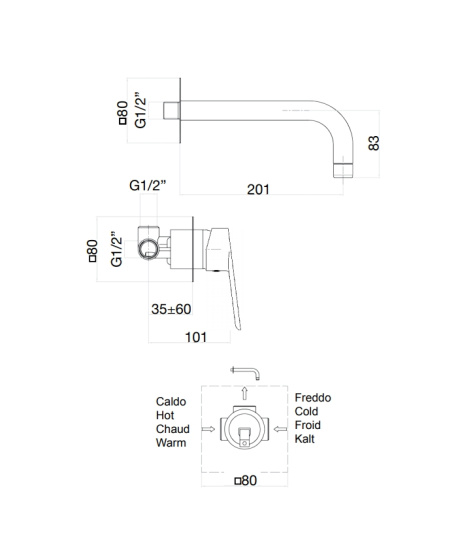 Смеситель для раковины Fiore Kevon 81NN7227, черный