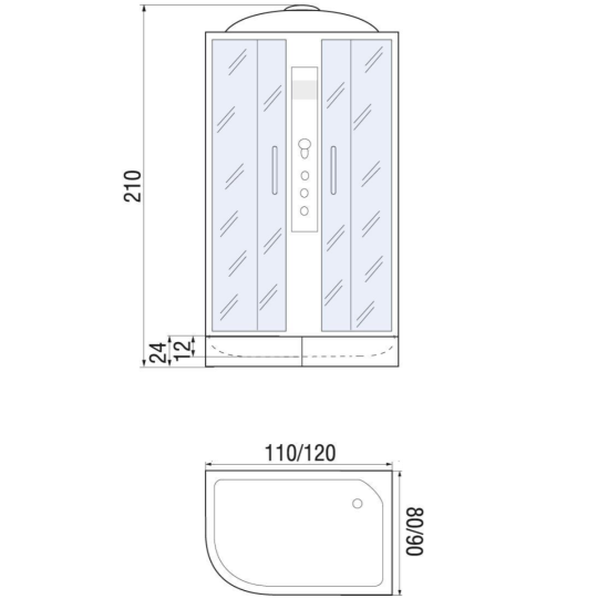Душевая кабина River Dunay 110/80/24 R МТ