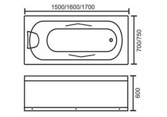 Акриловая ванна Royal Bath Tudor RB 407702 160x70 см