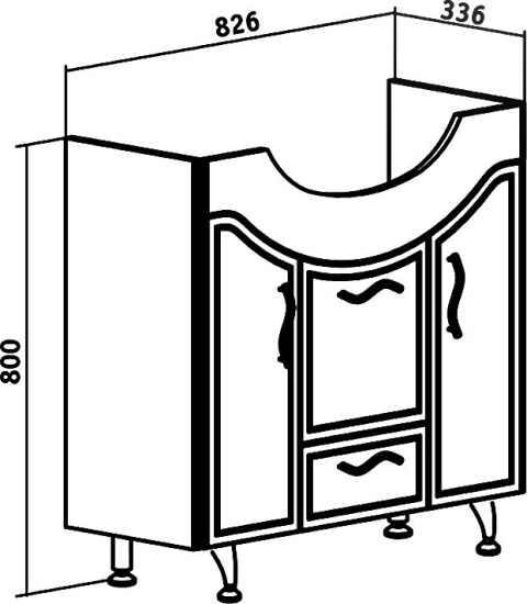 Мебель для ванной Runo Севилья 85