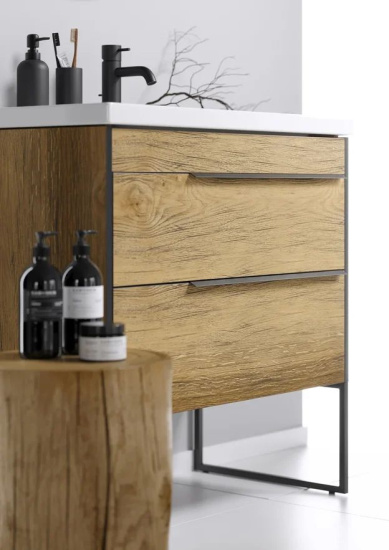 Тумба с раковиной Aqwella Fargo 80 дуб балтийский