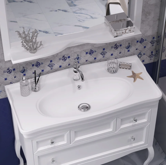 Зеркало Opadiris Валери 105 белое