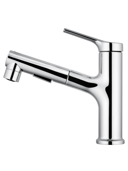 Смеситель для раковины Wonzon & Woghand WW-A40862-CR с выдвижным изливом