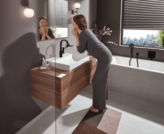 Смеситель для ванны Hansgrohe Vivenis 75415670 матовый черный