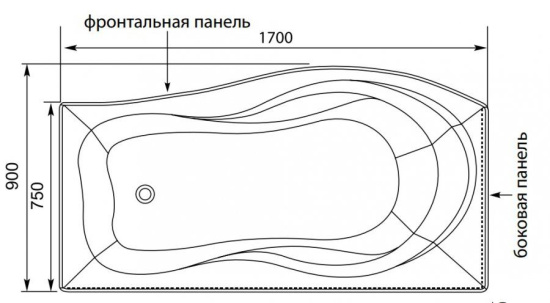 Акриловая ванна Aquanet Borneo 170 см L