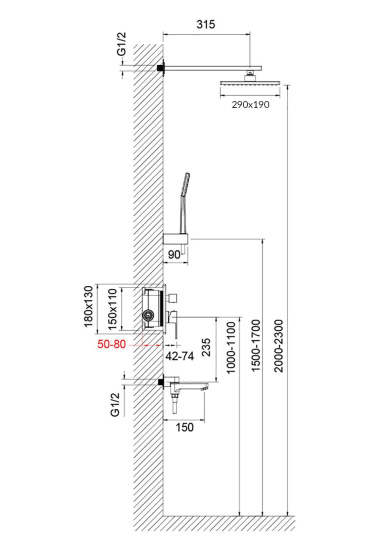 Душевая система Timo Selene SX-3069/00SM (1013) хром встраиваемая