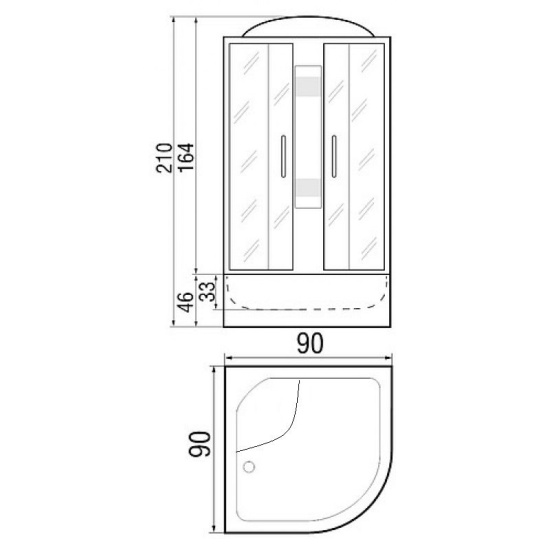 Душевая кабина River Nara Light 90/44 МТ