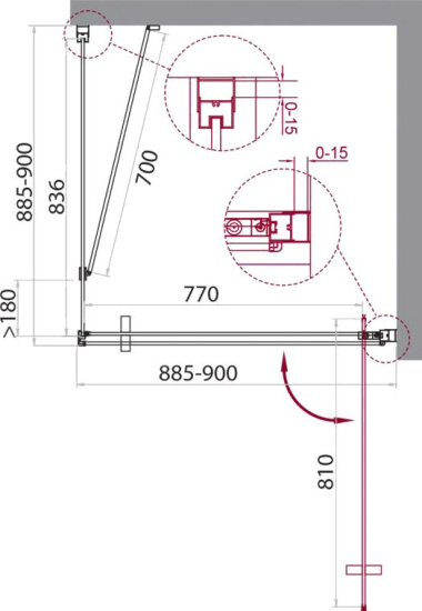 Душевой уголок BelBagno Marmi-A-1-90-C-Cr