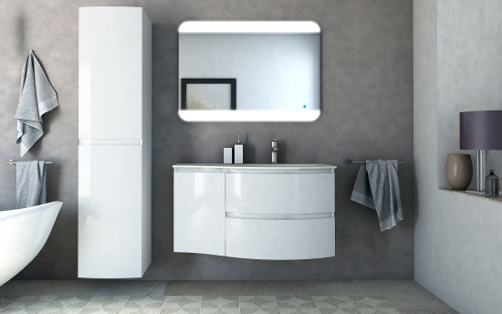 Тумба с раковиной Cezares Vague 104 R bianco lucido
