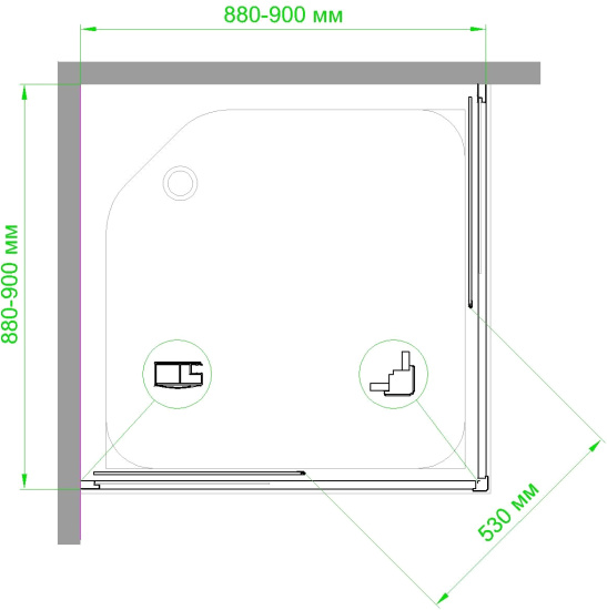 Душевой уголок Royal Bath HPD RB90HPD-C-BL 90x90