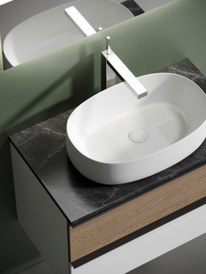 Тумба с раковиной Sancos Delta 80 дуб светлый/белый, DL80W