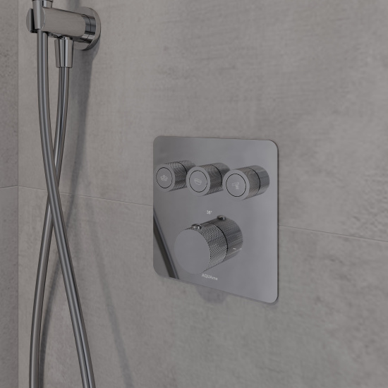 Смеситель для ванны AQUAme AQM8812CR термостат на 3 потребителя