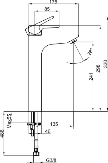 Смеситель для раковины Villeroy & Boch Subway 2.0 TVW10210611061