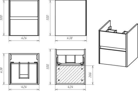 Тумба с раковиной Misty Адриана 45