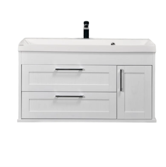 Тумба с раковиной ValenHouse Эйвори 100 подвесная, белая