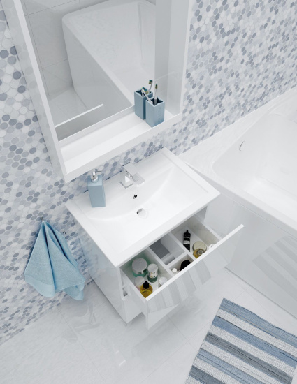 Зеркало 1MarKa Aris 60 белый глянец