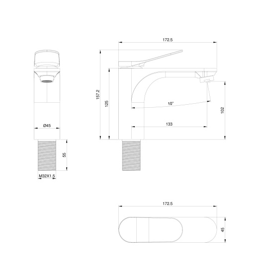 Смеситель для раковины Wonzon & Woghand WW-XH-010-CR