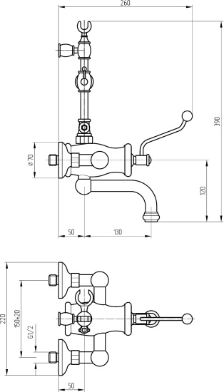 Смеситель для ванны Migliore Vivaldi 19540 хром