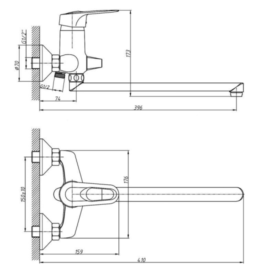 Смеситель для ванны Haiba HB04 HB2204