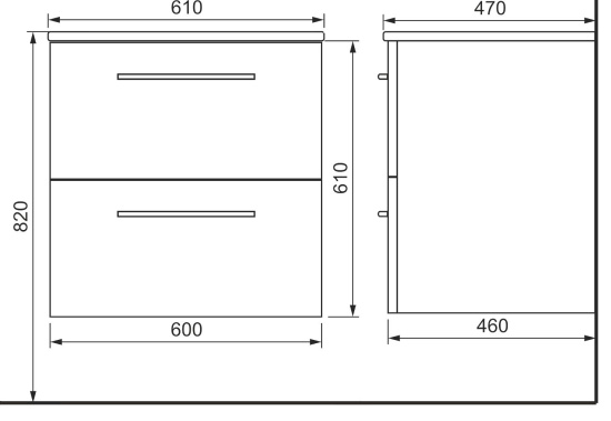Мебель для ванной Raval Quadro 60 подвесная