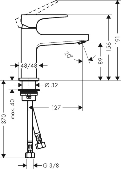 Смеситель для раковины Hansgrohe Metropol 32500340 с донным клапаном Push-Open