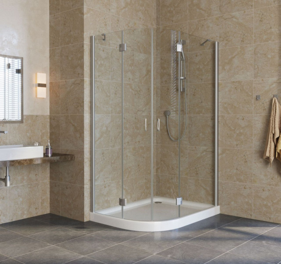 Душевой уголок Vegas Glass AFS-F Lux 110*100 07 01 R профиль матовый хром, стекло прозрачное