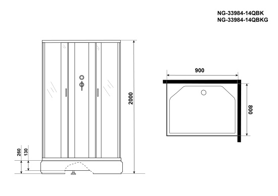 Душевая кабина Niagara Classic NG-33984-14QBK
