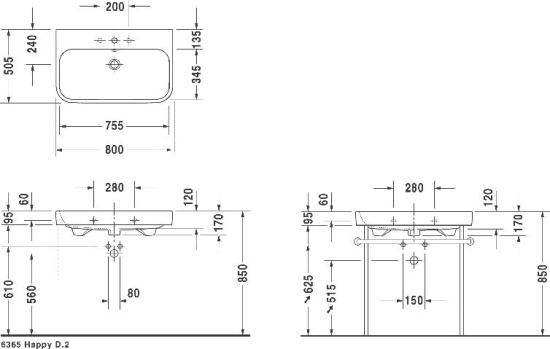 Мебель для ванной Duravit Happy D.2 80, подвесная, белая глянцевая