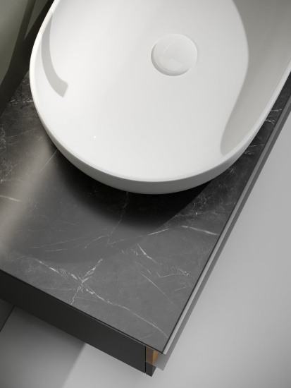 Тумба с раковиной Sancos Delta 100 дуб красный/графит, DL100GR