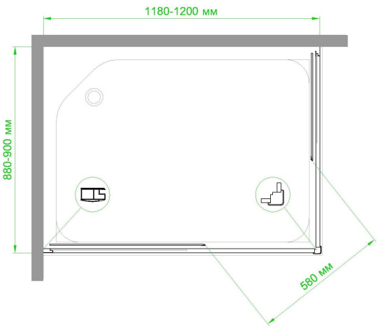 Душевой уголок Royal Bath HPD RB 9120 HPD-C 120x90