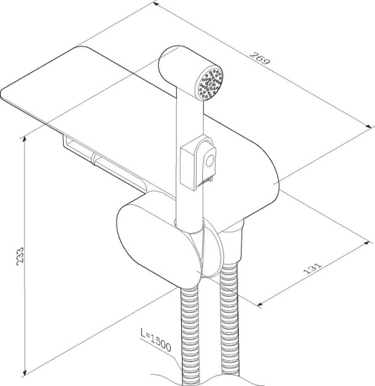 Гигиенический душ AM.PM Like F0202622 со смесителем, с внутренней частью