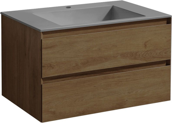 Мебель для ванной Vincea Luka 80 2 ящика, дуб табак