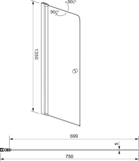 Шторка на ванну Aquanet Alfa 1 NF6211