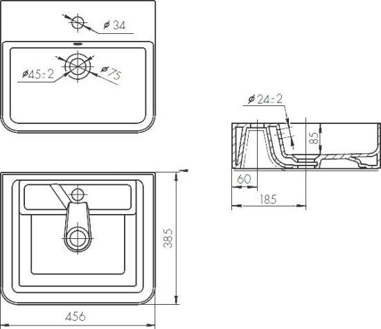 Тумба с раковиной Aquaton Лофт Фабрик 65 дуб кантри со столешницей