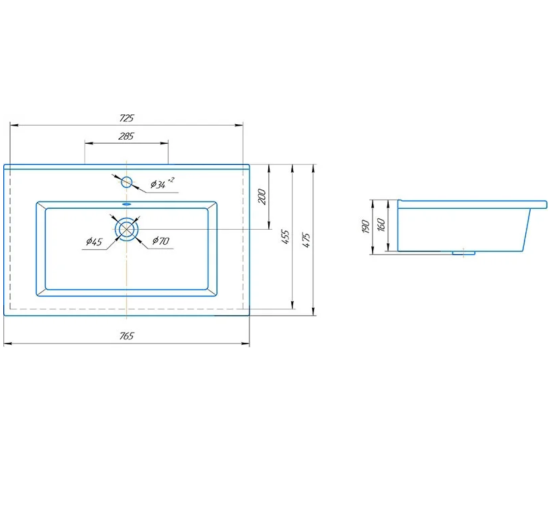 Мебель для ванной Aqwella Brig 75 напольная, белая