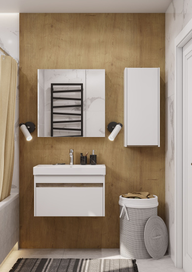 Шкаф Aquaton Марти белый, дуб эндгрейн